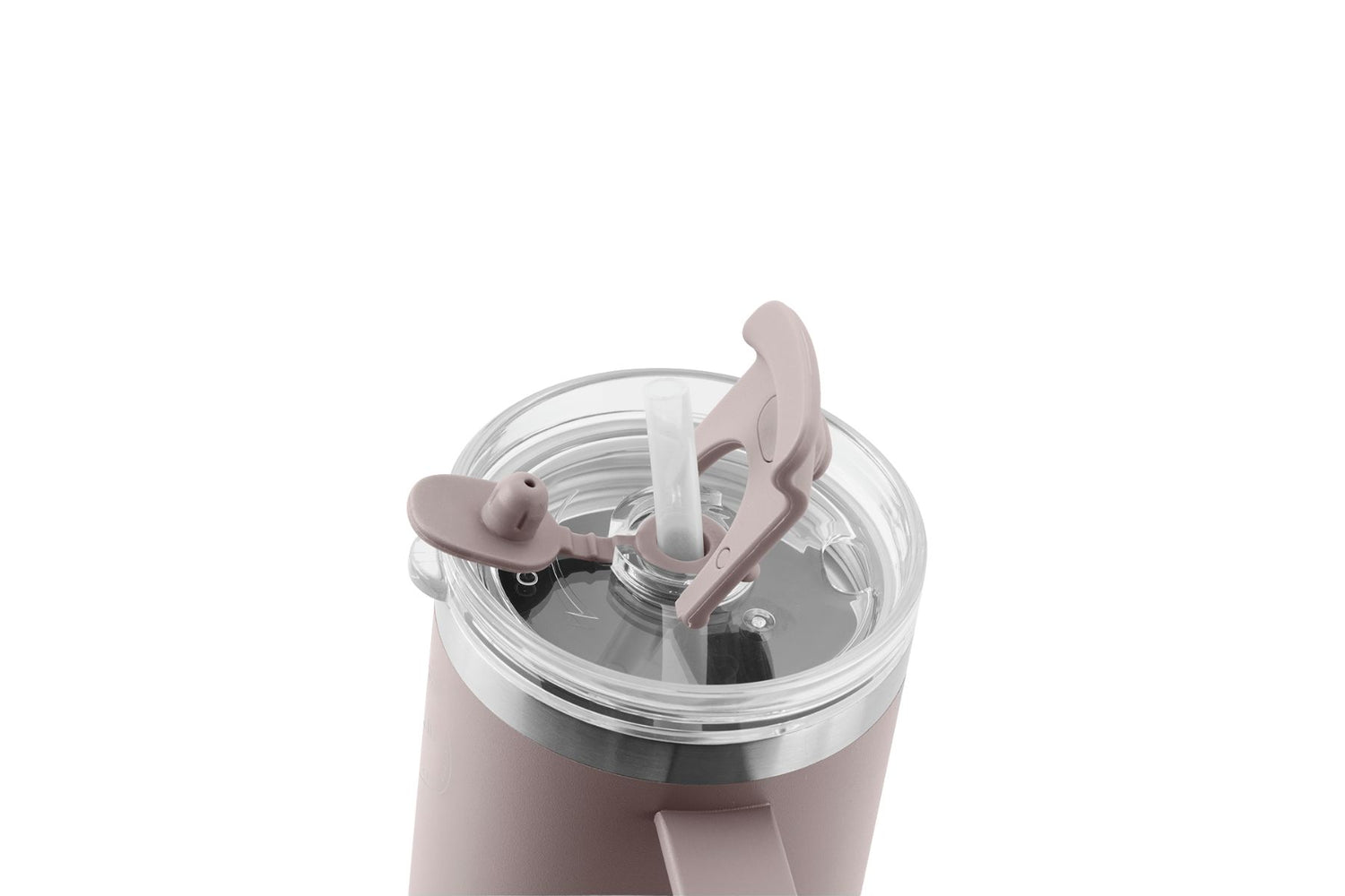 AYA&IDA Termokopp med sugerør 885 ml – Soft Rose | Stor og tett termokopp i rustfritt stål