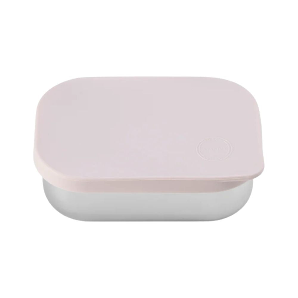 AYA&IDA matboks i Soft Rose med tre rom for lunsj, frukt og snacks
