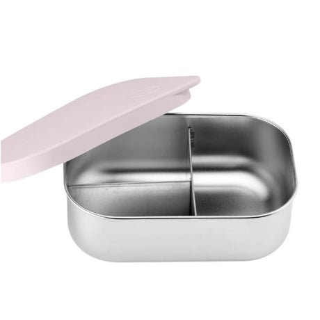 AYA&IDA Lunch Box 900 ml i rustfritt stål med mykt rosa silikonlokk