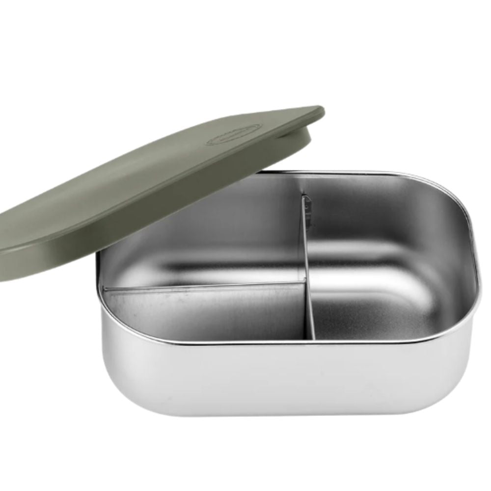AYA&IDA Lunch Box 900 ml i rustfritt stål med tropisk grønt silikonlokk
