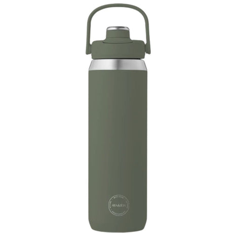 AYA&IDA Sports Bottle 700 ml i Tropical Green med bærehåndtak og skrukork