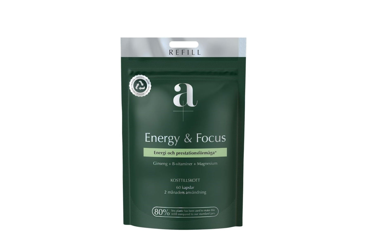 A+ Energy & Focus – 60 kapsler i refillpose