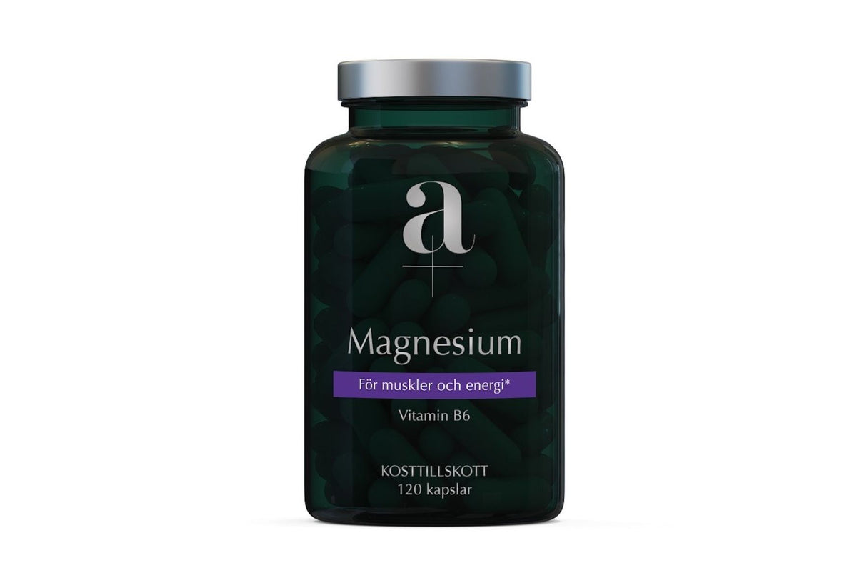 A+ Magnesium 350 mg – Høyopptakelig magnesium for muskler og energi (120 kapsler)