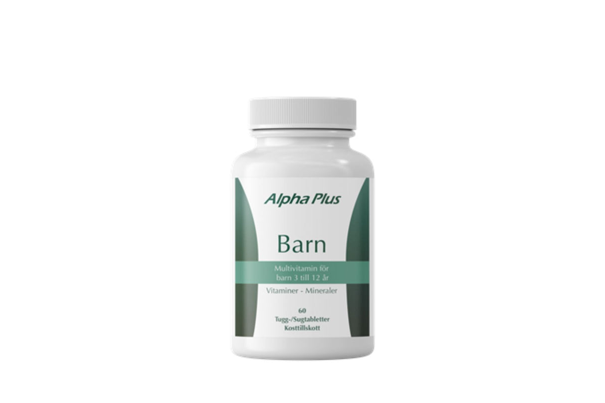 Alpha Plus Barn Multivitamin for Barn i Alderen 3-12 år (60 tabletter)