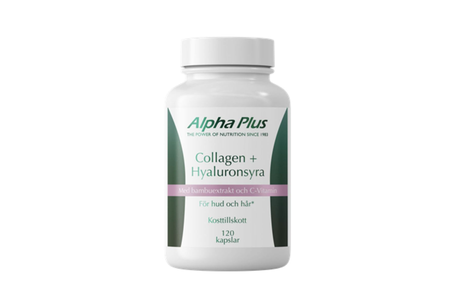 Alpha Plus Collagen + Hyaluronsyre for Hud, Hår og Negler (120 kapsler)