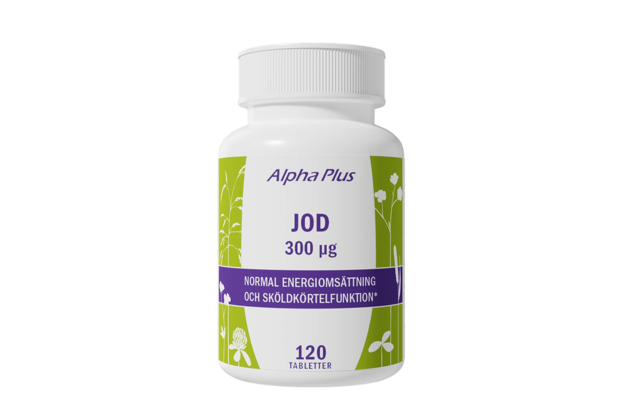 Alpha Plus Jod 300 μg – For Skjoldbruskkjertel og Energi (120 tabletter)