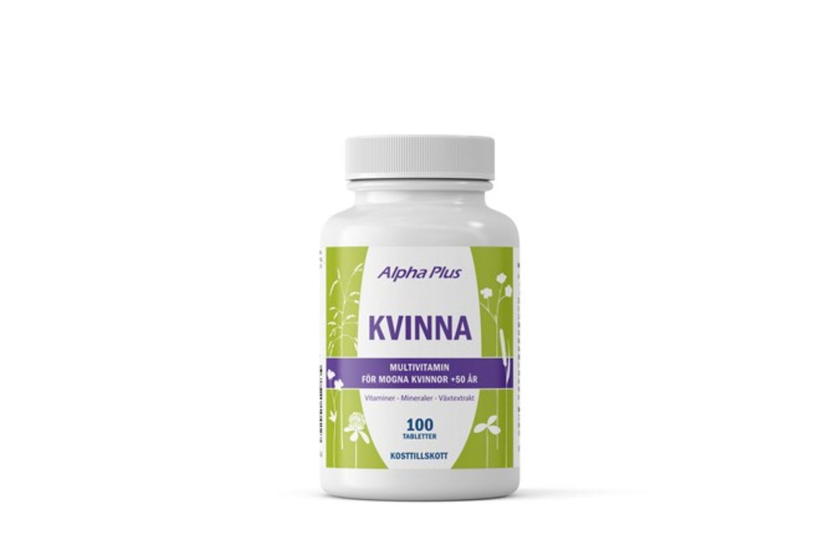 Alpha Plus Kvinna Multivitamin for Kvinner Over 50 (100 tabletter)