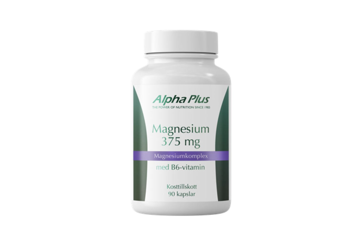 Alpha Plus Magnesium 375 mg med B6-vitamin (90 kapsler)