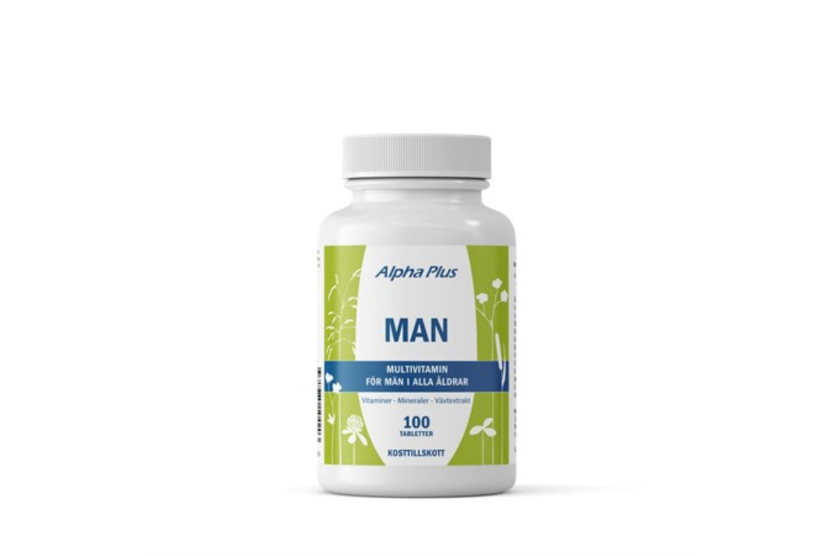 Alpha Plus Man Multivitamin for Menn i Alle Aldre (100 tabletter)