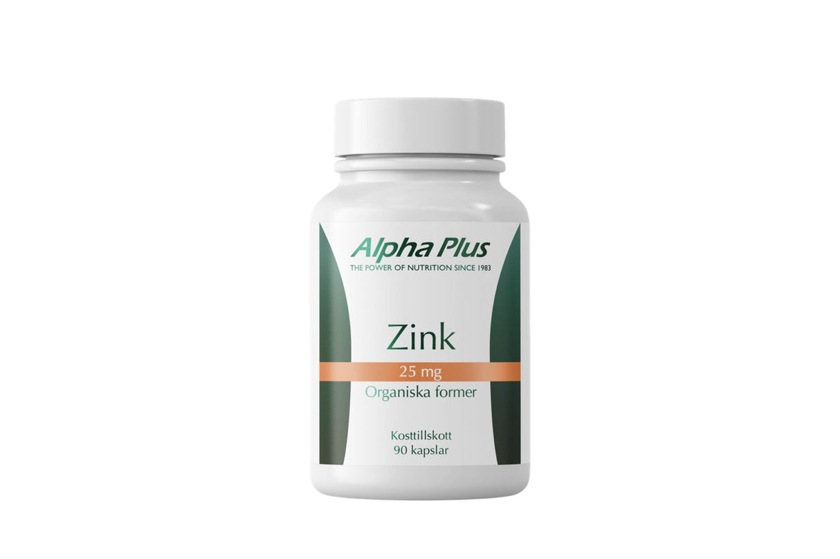 Alpha Plus Sink 25 mg – For Immunforsvar og Hudhelse (90 kapsler)