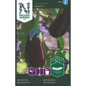 Aubergine Agata F1 med mørke frukter