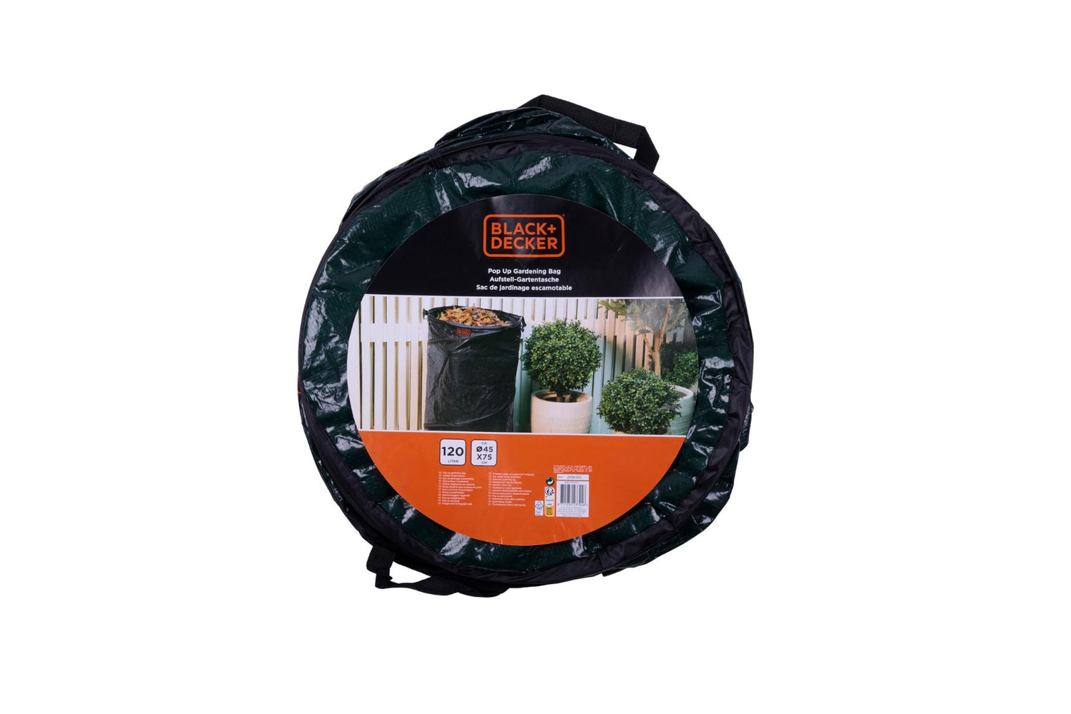 BLACK+DECKER Avfallsbag 120L – Sammenleggbar hageavfallspose