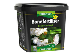Økologisk benmel i beholder for langtidsvirkende plantenæring