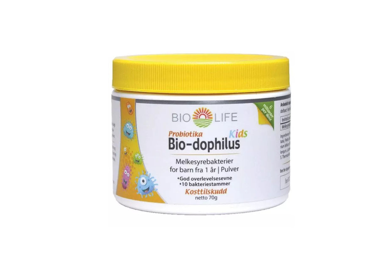 Bio-Life Bio-Dophilus Kids Probiotika 70 g – For Barn fra 1 År