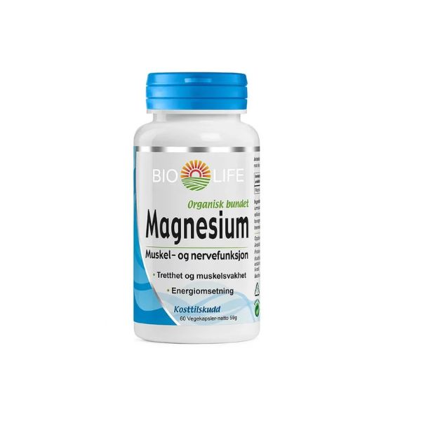 Bio-Life Magnesium | 60 kapsler – Fire typer magnesium for muskler, energi og balanse