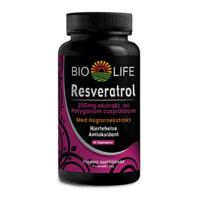 Boks med resveratrol­kapsler for antioksidantstøtte til hjerte og sirkulasjon