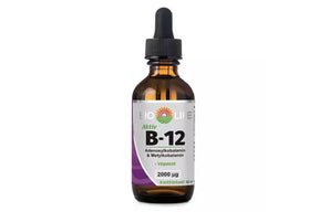 Flaske med flytende B12 for energi, immunstøtte og mental balanse