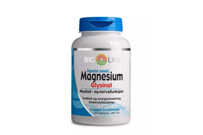 Boks med magnesiumglysinat-kapsler for daglig mineraltilskudd og velvære.