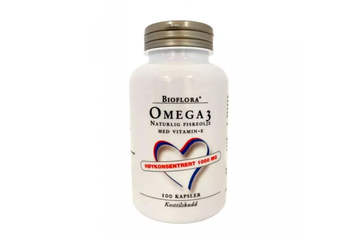 Bioflora Omega-3 1000 mg 100 Kapsler – Høykonsentrert med Vitamin E