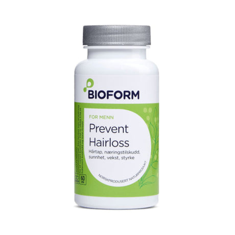 Bioform Prevent Hairloss 60 kapsler med naturlige ingredienser for menn
