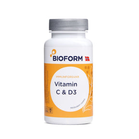 Bioform Vitamin C og D3 90 kapsler med høyt innhold av vitaminer