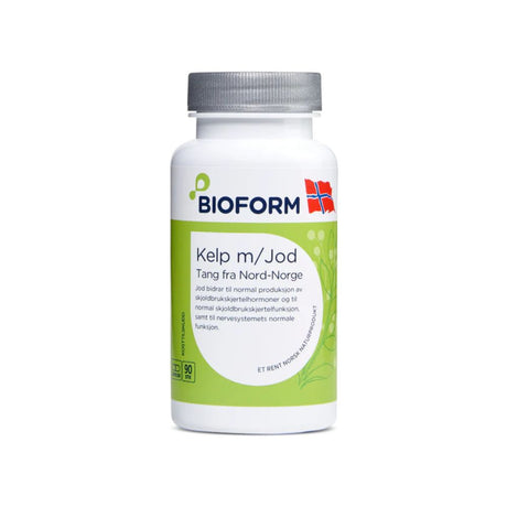 Bioform kelp kapsler med naturlig jod fra norsk tang i boks