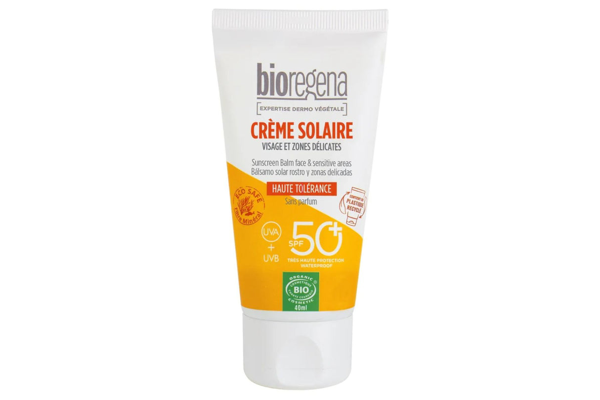 Bioregena Sunscreen Balm Ansikt SPF50+ – Økologisk solkrem med fysisk filter, 40 ml