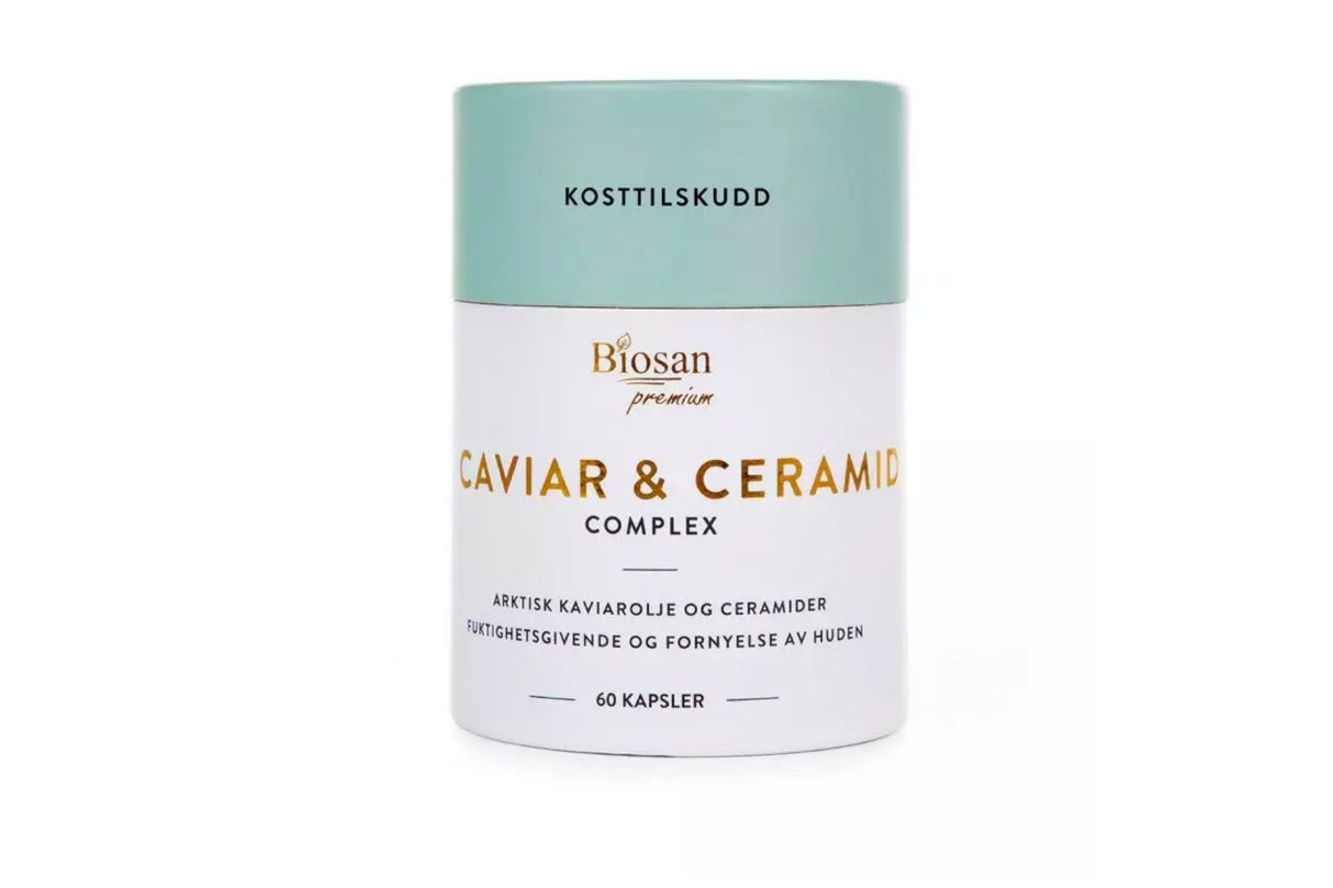 Biosan Caviar & Ceramid Complex 60 kapsler – Fuktighetsgivende og Anti-Age Kosttilskudd