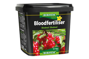 Pulverformet blodmel i beholder på 1,1 liter