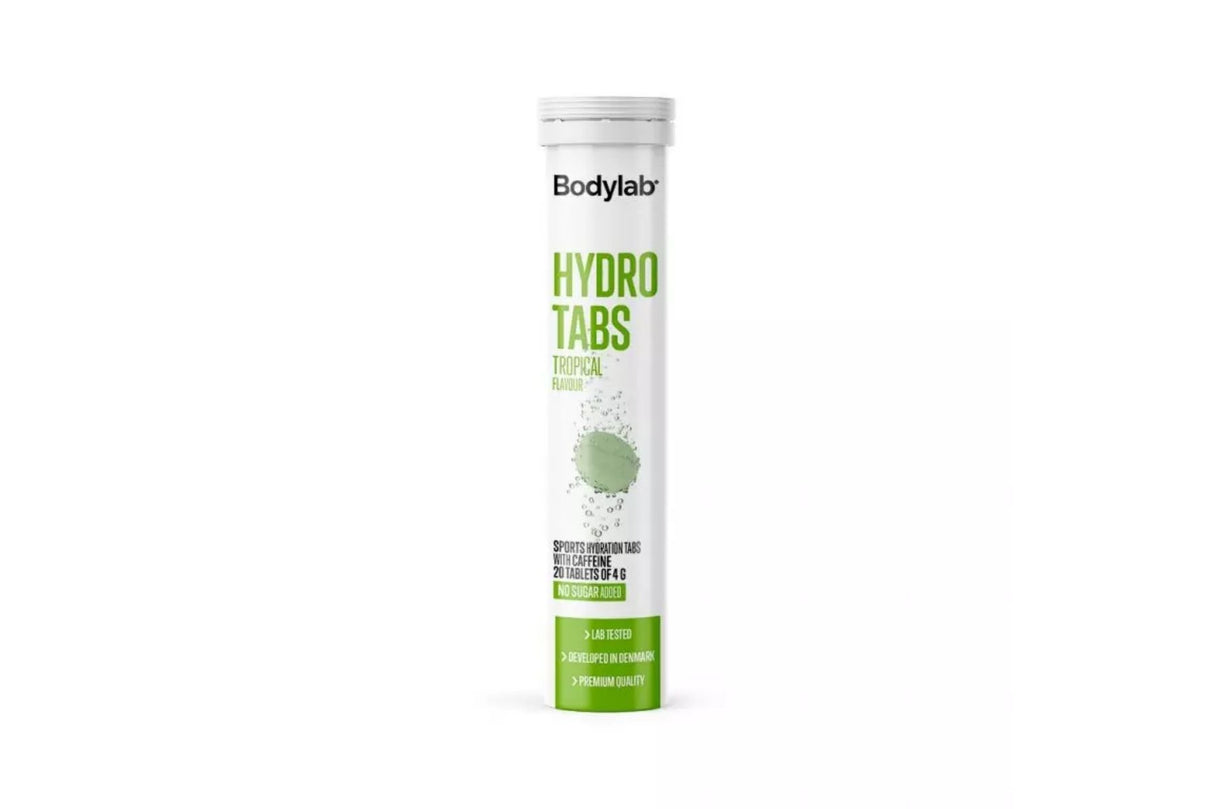 Bodylab Hydro Tabs Tropisk 20 stk – Sukkerfrie brusetabletter med koffein og vitaminer