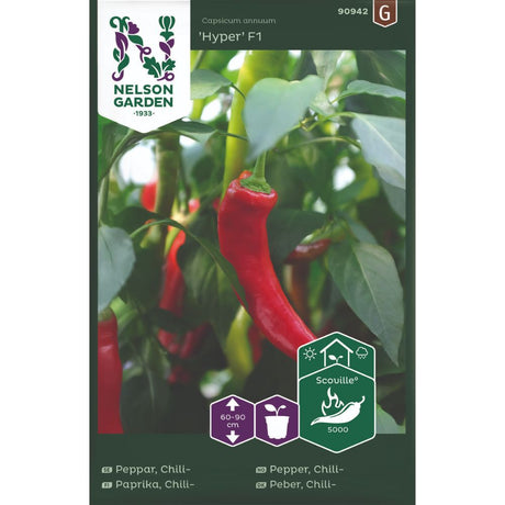 Chilipepper Hyper F1 med lange frukter