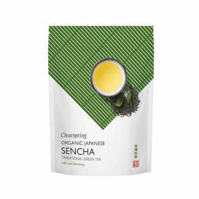 Økologisk japansk Sencha grønn te med frisk smak, 90 g løsvekt.