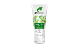 Beroligende aloe vera-gel med tea tree for renset hud.
