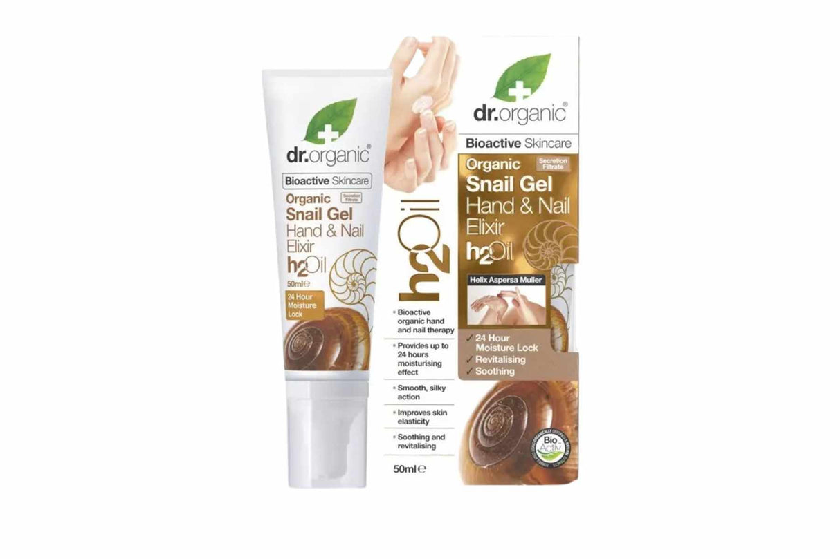 Dr. Organic Snail Gel Hand & Nail Elixir 50 ml – Fuktighetsgivende Hånd- og Neglepleie