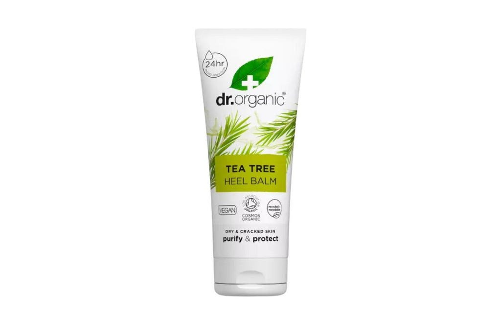 Dr. Organic Tea Tree Heel Balm 100ml – Nærende og fuktighetsgivende balsam for tørre, sprukne hæler