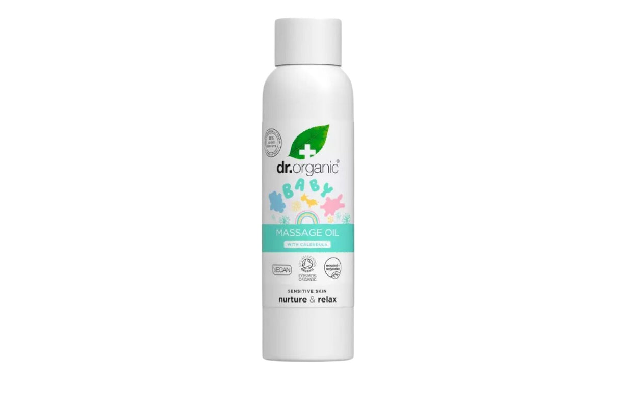 Dr Organic Calendula Baby Massage Oil 150 ml – Økologisk Massasjeolje for Sensitiv Babyhud