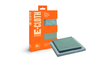 Komplett kjøkkenpakke med E-cloth kluter for effektiv rengjøring uten kjemikalier.