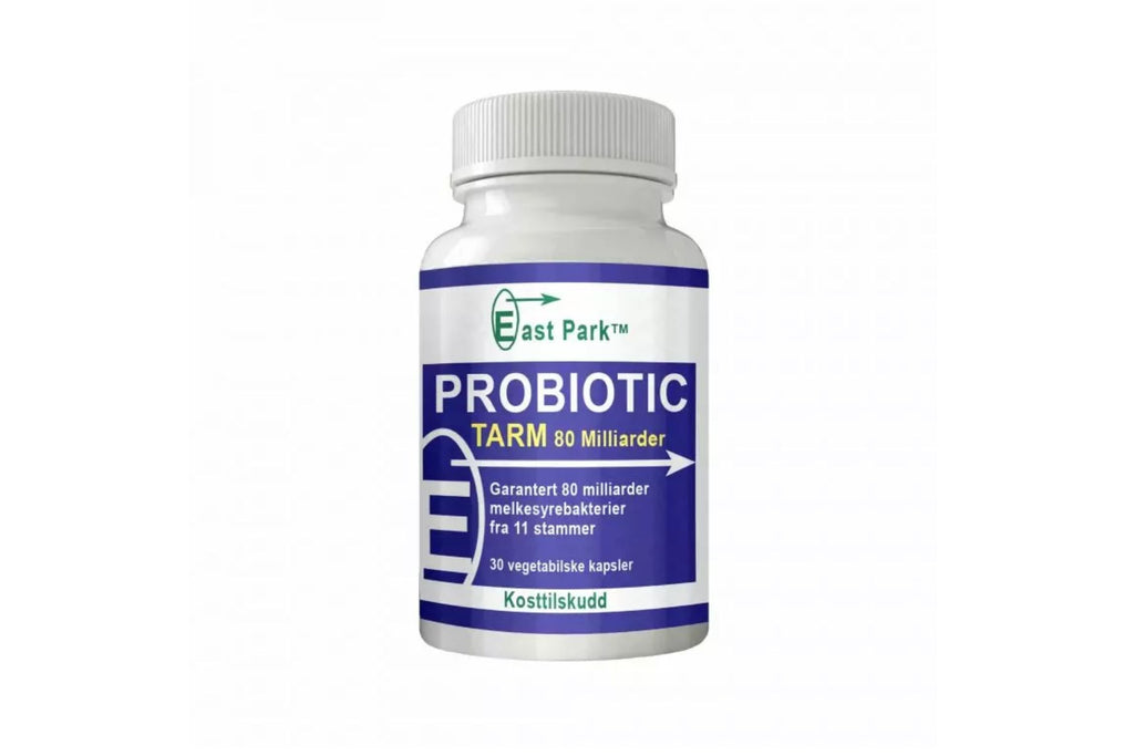 East Park Probiotic Tarm 80 milliarder 30 kapsler – For behandling av kroniske tarmplager