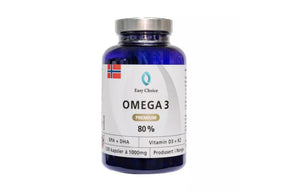 Kapsler med høykonsentrert omega-3 og K2 for daglig kosttilskudd.