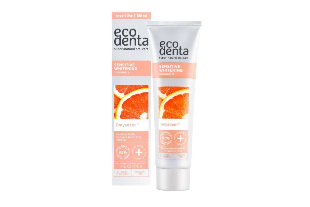 Ecodenta Sensitive Whitening tannkrem med Omyadent – 100 ml