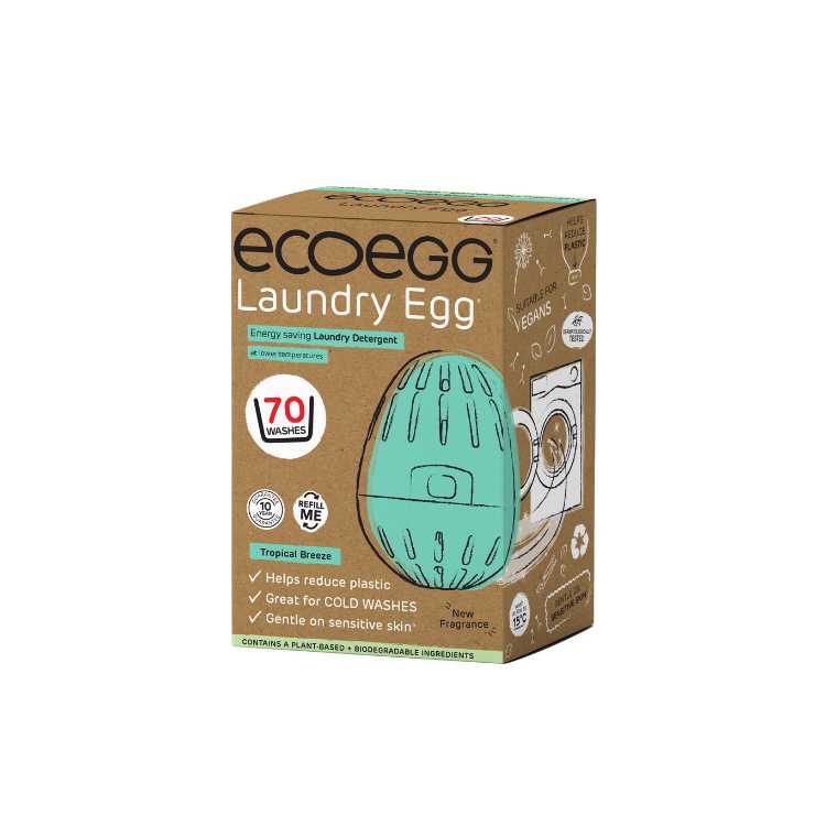 Ecoegg vaskeegg startpakke Tropical Breeze 70 vask – miljøvennlig vaskemiddel uten kjemikalier