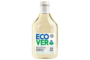 Flaske med parfymefritt Ecover Zero vaskemiddel for ull og silke.