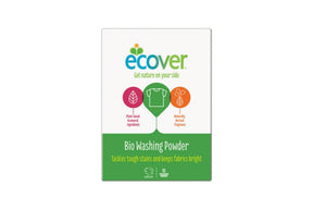Eske med Ecover biologisk vaskepulver til klesvask.