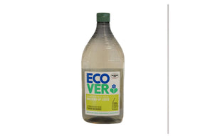 Flaske med Ecover oppvaskmiddel med sitron og aloe vera.