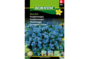 Flerårig forglemmegei med klare blå blomster i tett vekst