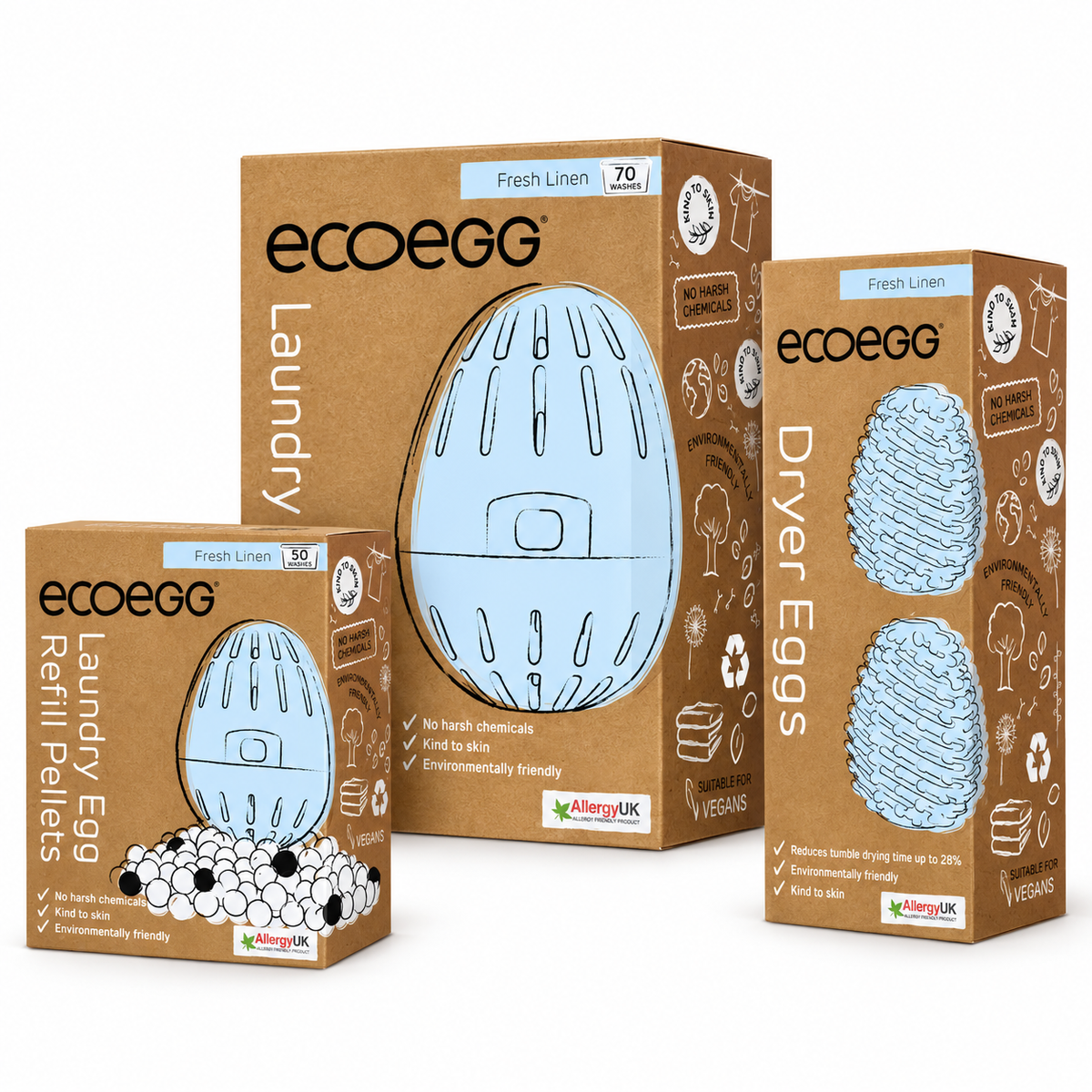 Ecoegg Klesvaskpakken – frisk vask og mykere tøy | 120 vask + tørketrommelegg