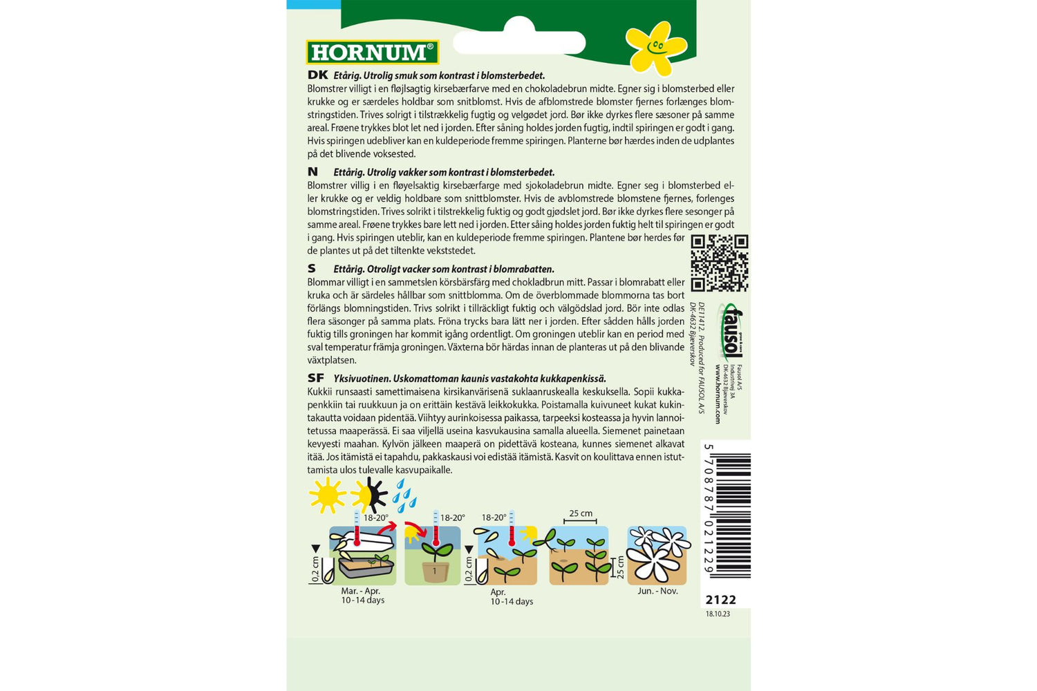 Frø Solhatt Håret ‘Cherry Brandy’ – Fløyelsaktige, kirsebærrøde blomster