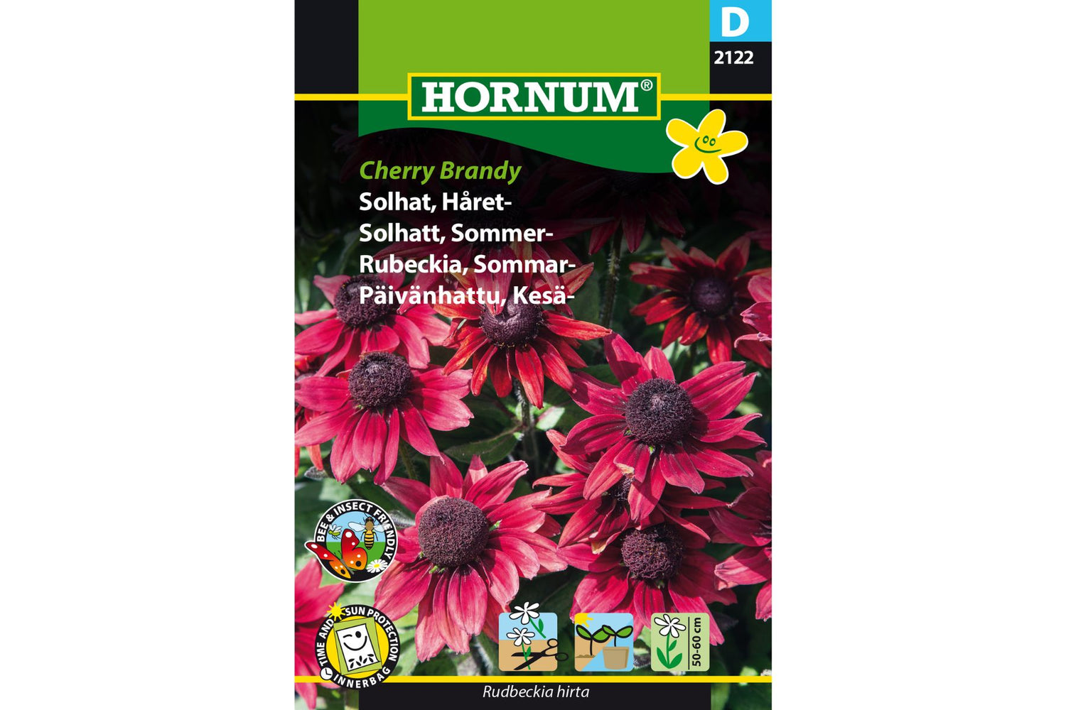 Frø Solhatt Håret ‘Cherry Brandy’ – Fløyelsaktige, kirsebærrøde blomster