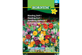 Duftende blomsterblanding med aromatiske planter for hage og bed