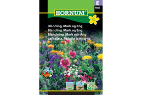 Naturlig blomsterblanding som gir engpreg med varierte villblomster